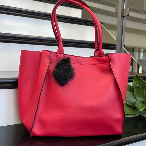 Bags New Red Tote Bag Handbag Purse Shopper Carryall Laptop Vegan